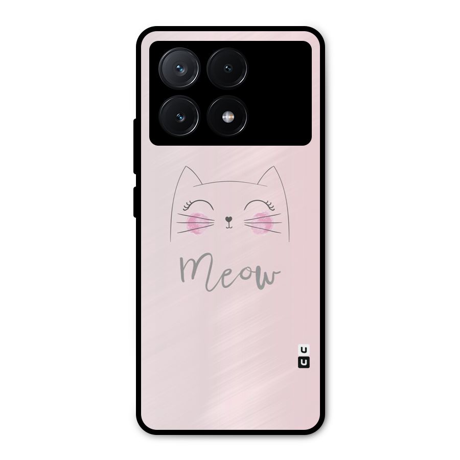 Meow Pink Metal Back Case for Poco X6 Pro