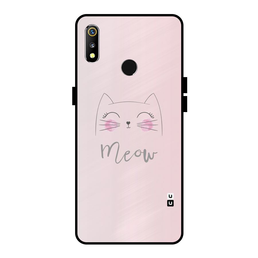 Meow Pink Metal Back Case for Realme 3