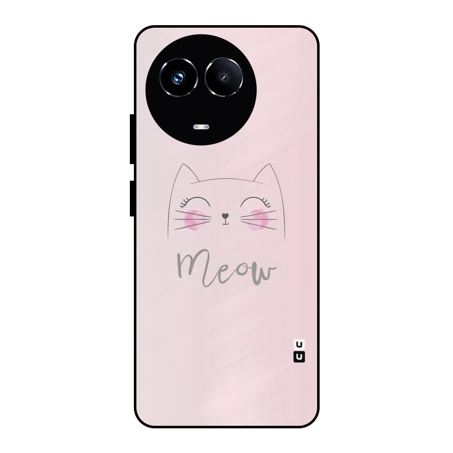 Meow Pink Metal Back Case for Realme Narzo 60X