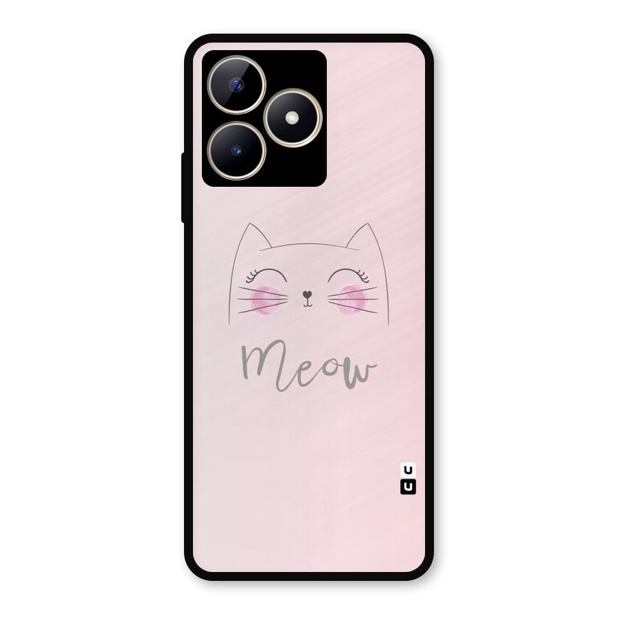 Meow Pink Metal Back Case for Realme Narzo N53