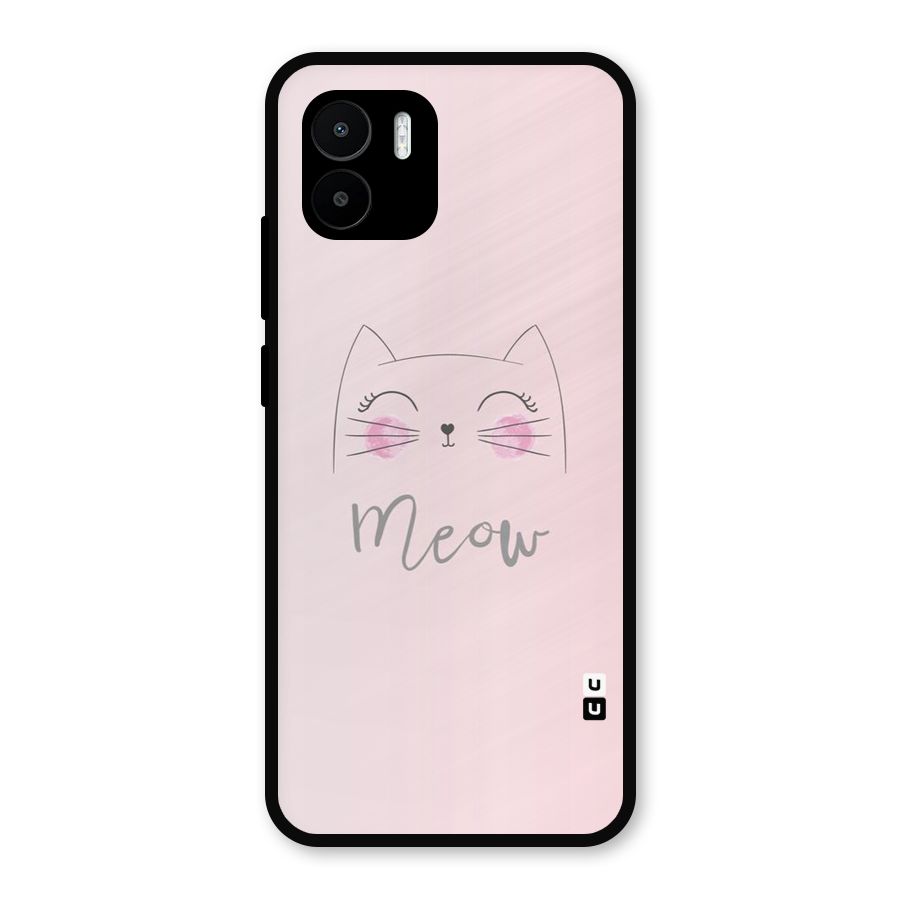 Meow Pink Metal Back Case for Redmi A2