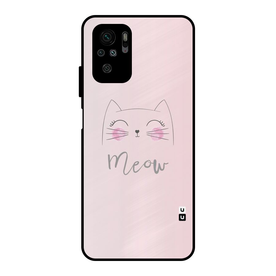 Meow Pink Metal Back Case for Redmi Note 10S