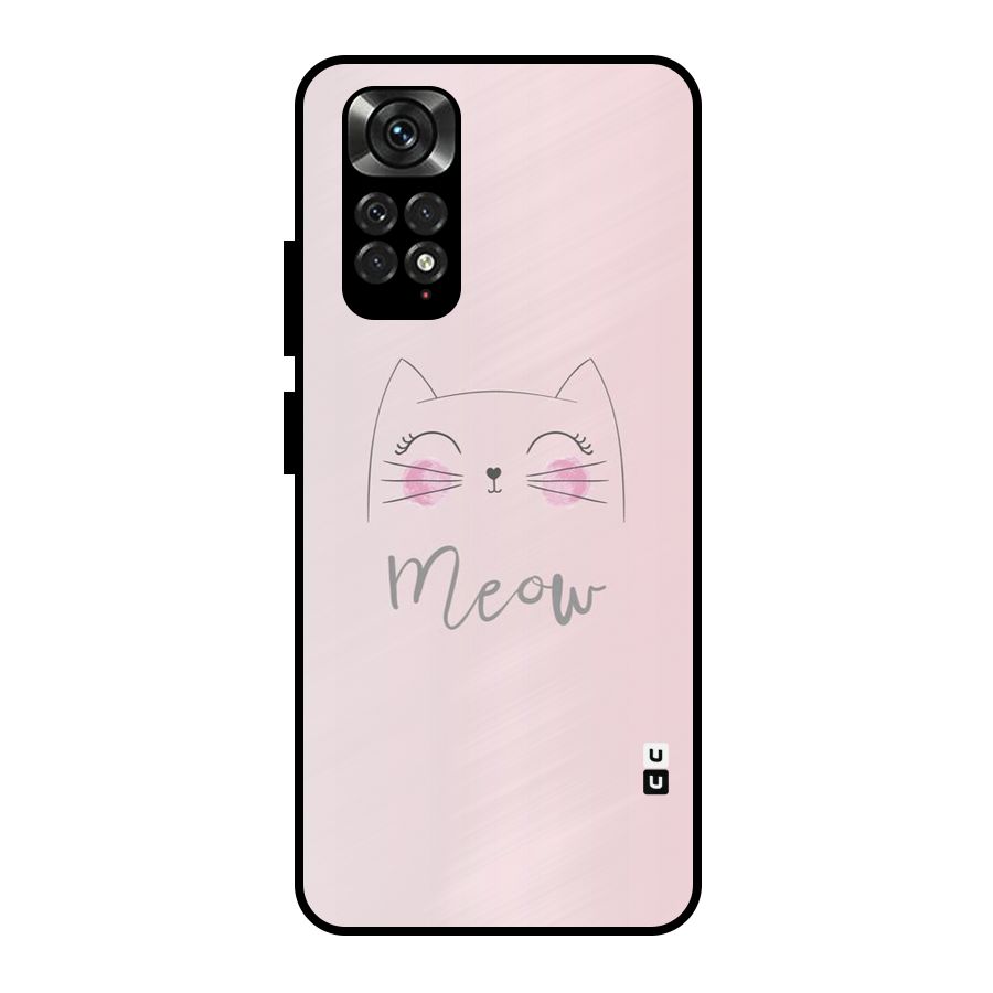 Meow Pink Metal Back Case for Redmi Note 11 Pro