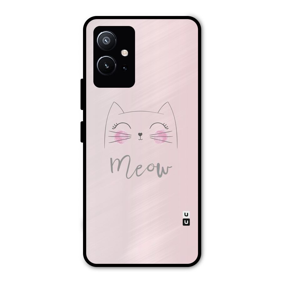 Meow Pink Metal Back Case for Vivo T1 5G