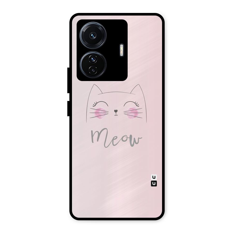 Meow Pink Metal Back Case for Vivo T1 Pro