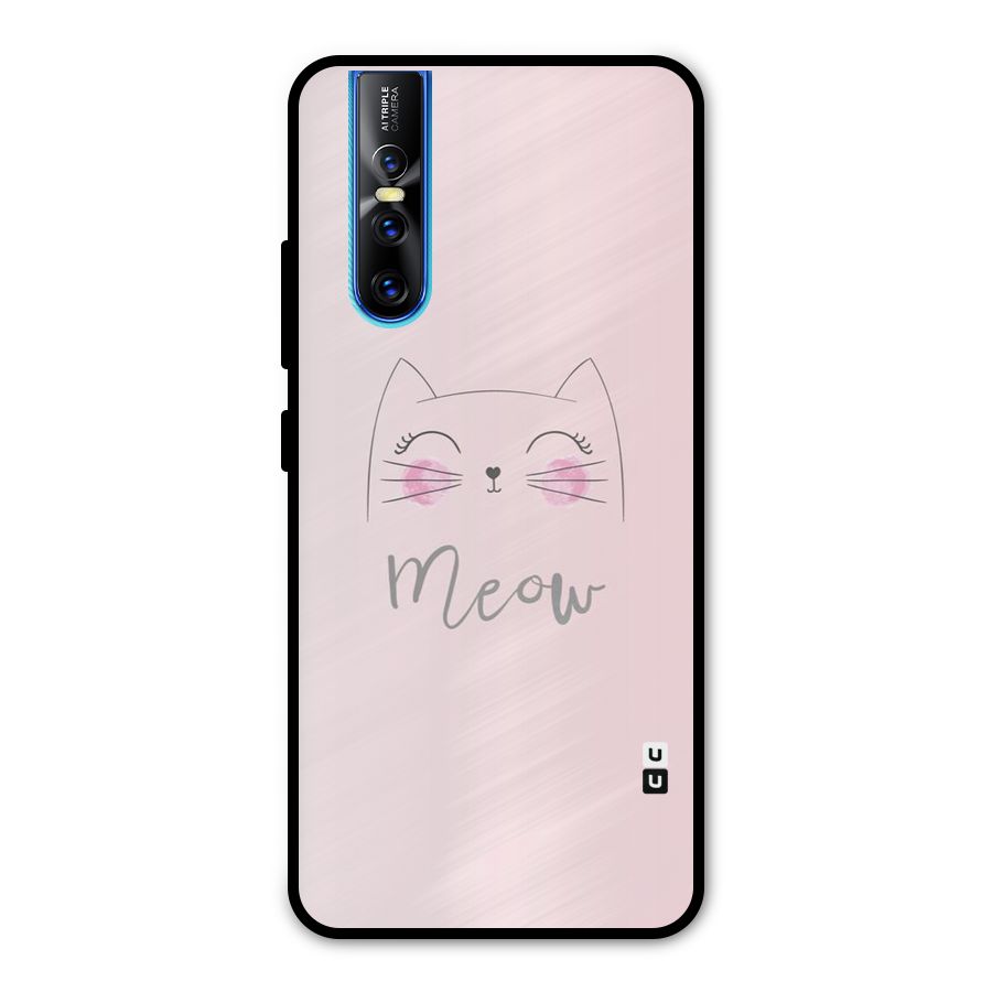 Meow Pink Metal Back Case for Vivo V15 Pro