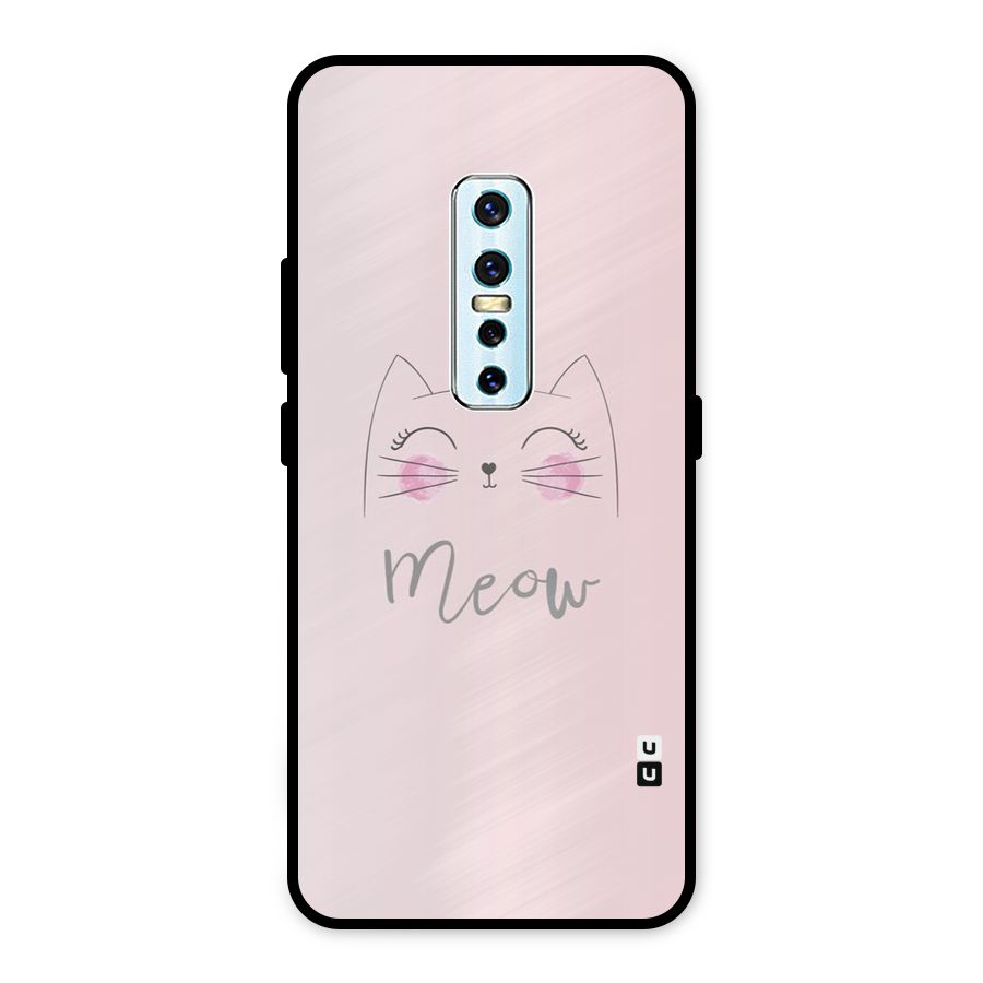 Meow Pink Metal Back Case for Vivo V17 Pro