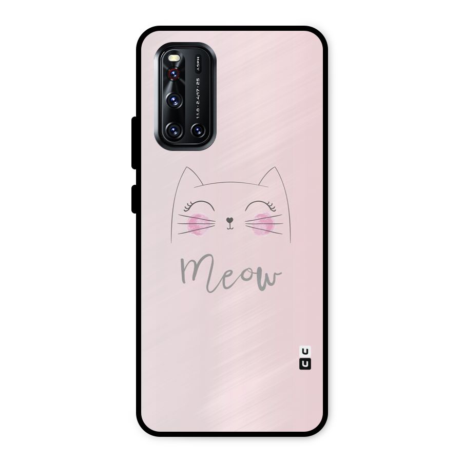 Meow Pink Metal Back Case for Vivo V19