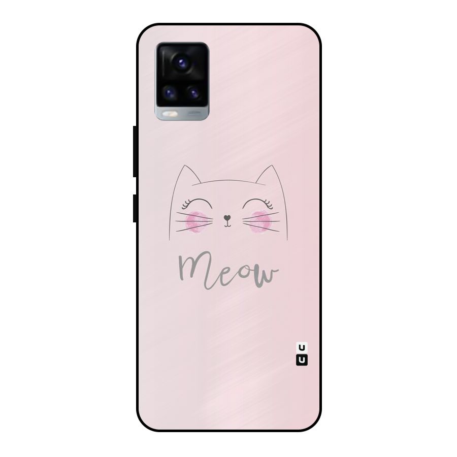 Meow Pink Metal Back Case for Vivo V20