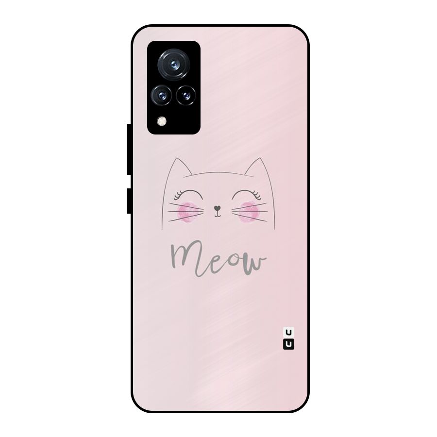 Meow Pink Metal Back Case for Vivo V21 5G
