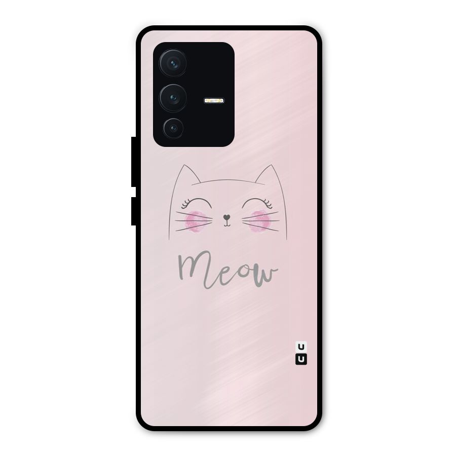 Meow Pink Metal Back Case for Vivo V23 Pro