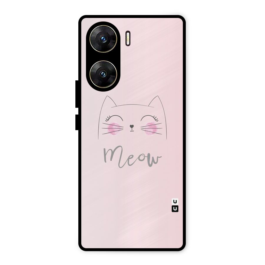 Meow Pink Metal Back Case for Vivo V29e