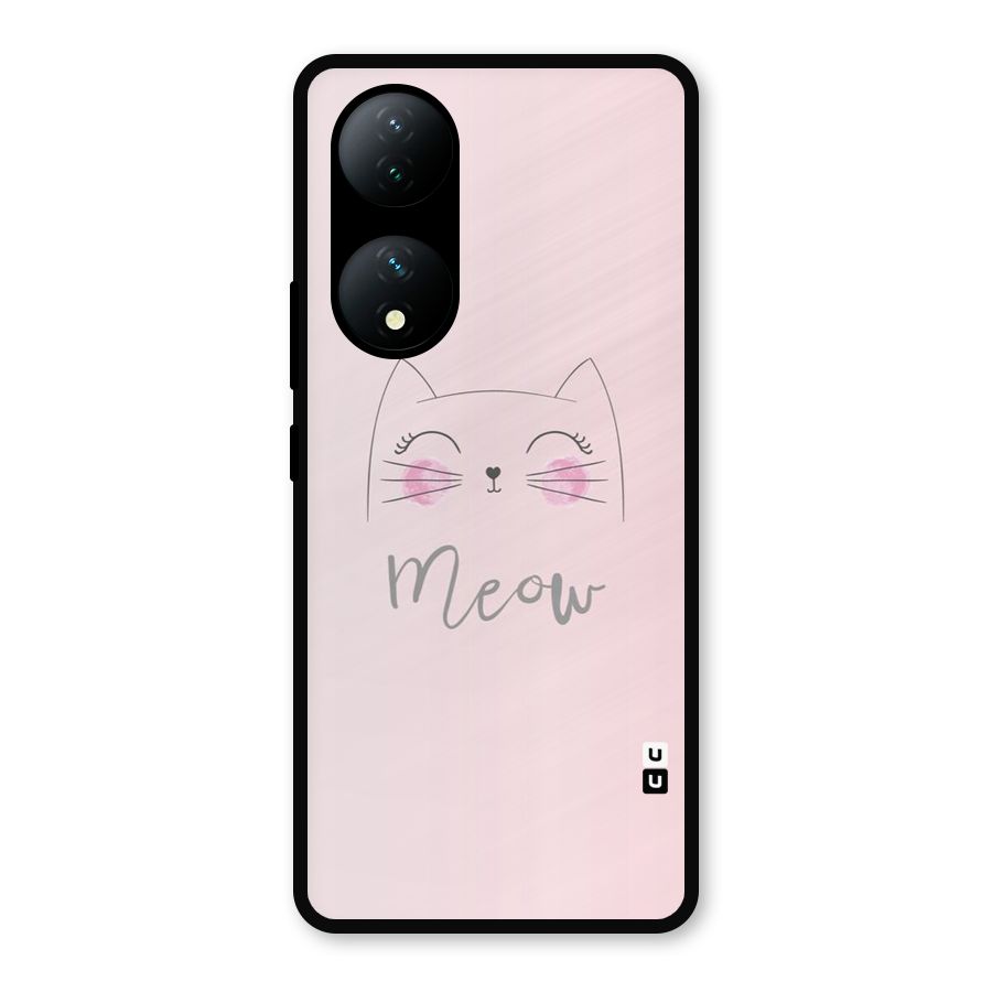 Meow Pink Metal Back Case for Vivo Y100a