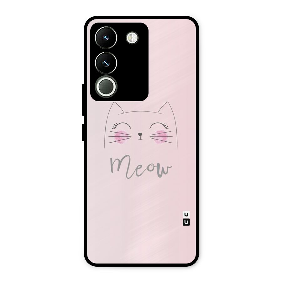 Meow Pink Metal Back Case for Vivo Y200