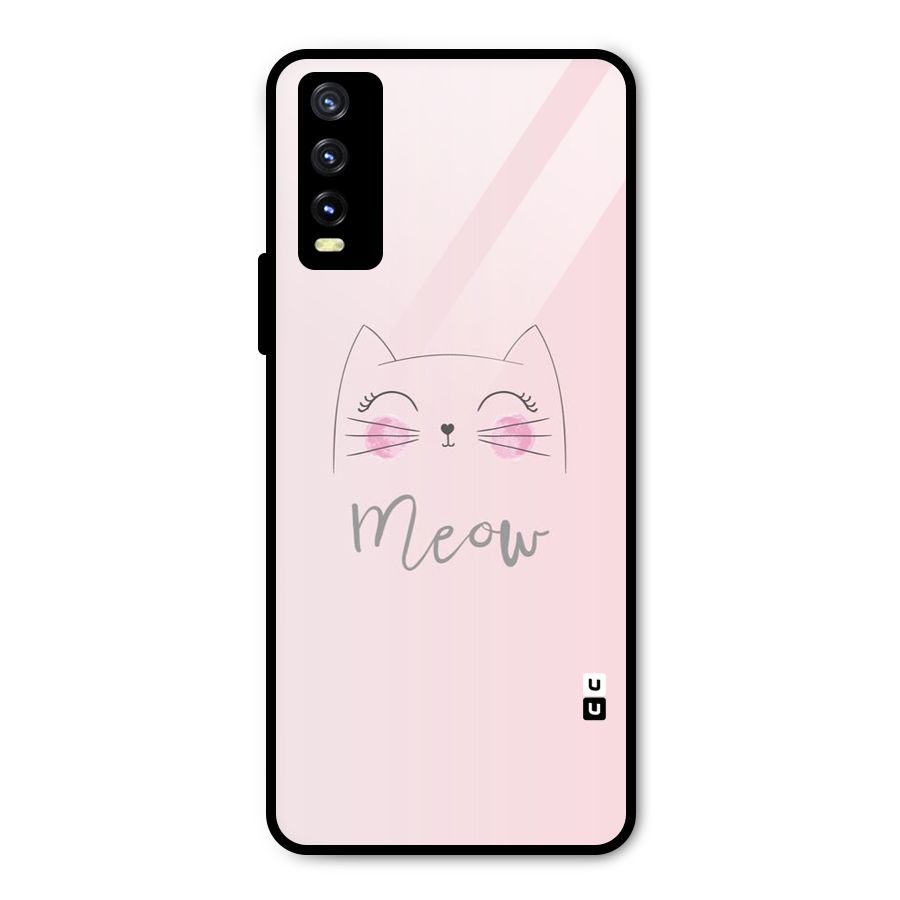 Meow Pink Metal Back Case for Vivo Y20g