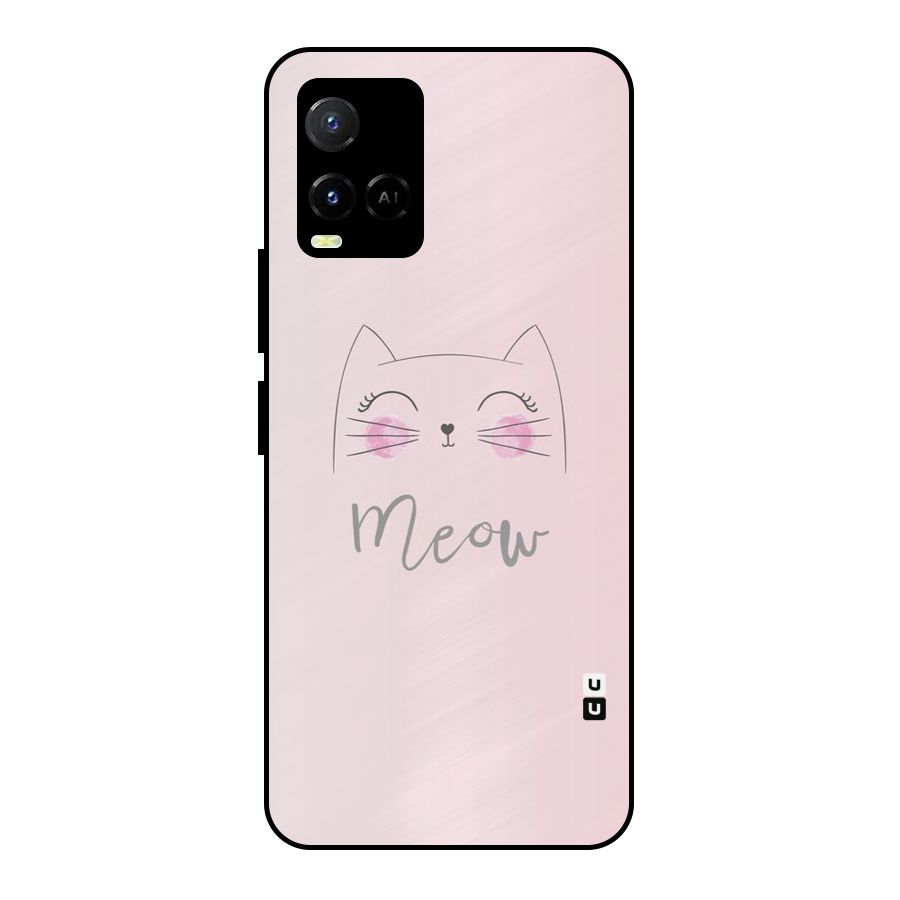 Meow Pink Metal Back Case for Vivo Y21