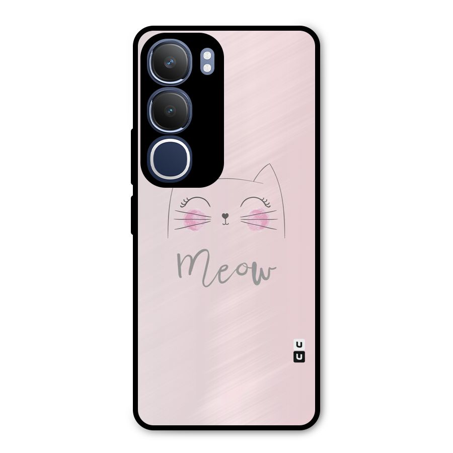 Meow Pink Metal Back Case for Vivo Y29