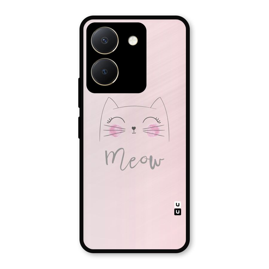 Meow Pink Metal Back Case for Vivo Y36