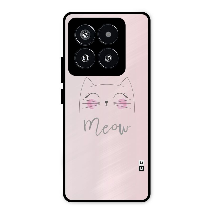 Meow Pink Metal Back Case for Xiaomi 14 Pro