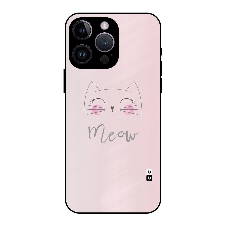 Meow Pink Metal Back Case for iPhone 14 Pro Max