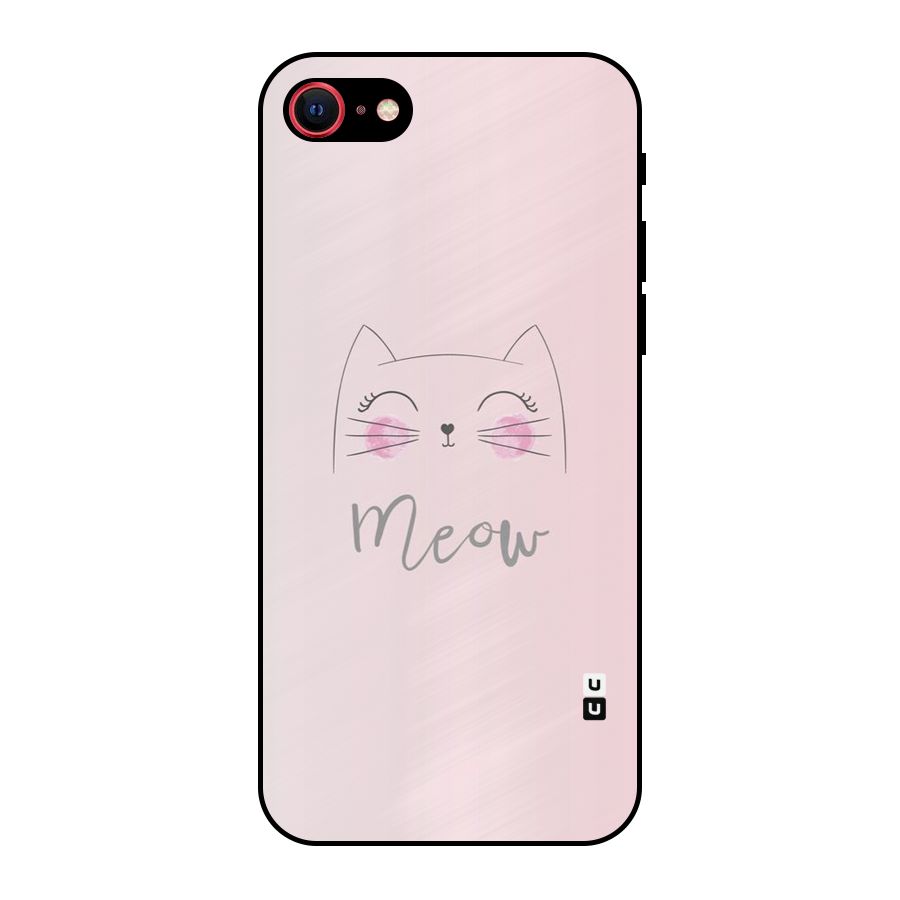 Meow Pink Metal Back Case for iPhone 7