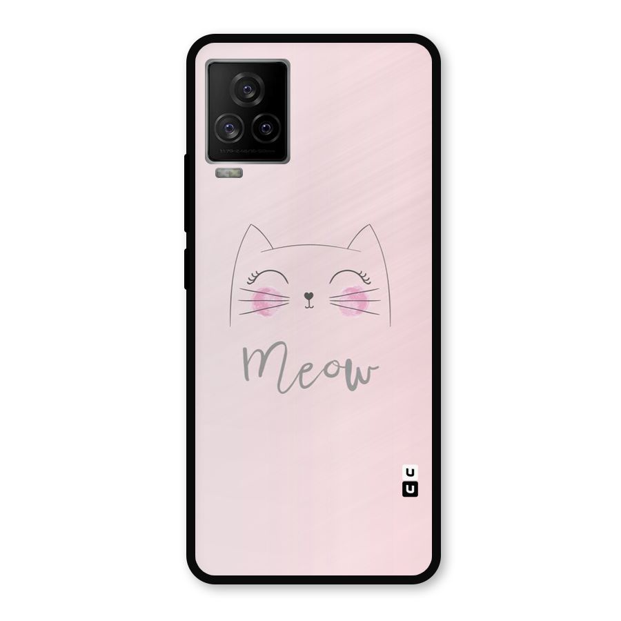 Meow Pink Metal Back Case for iQOO 7 Legend 5G