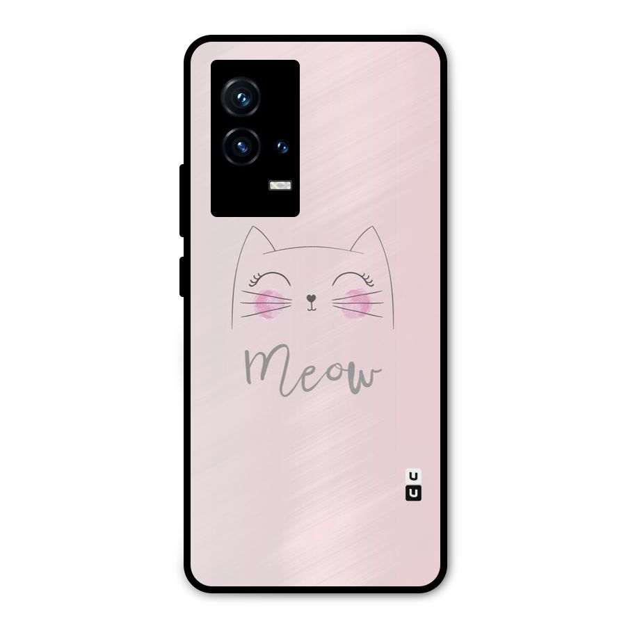 Meow Pink Metal Back Case for iQOO 9 5G