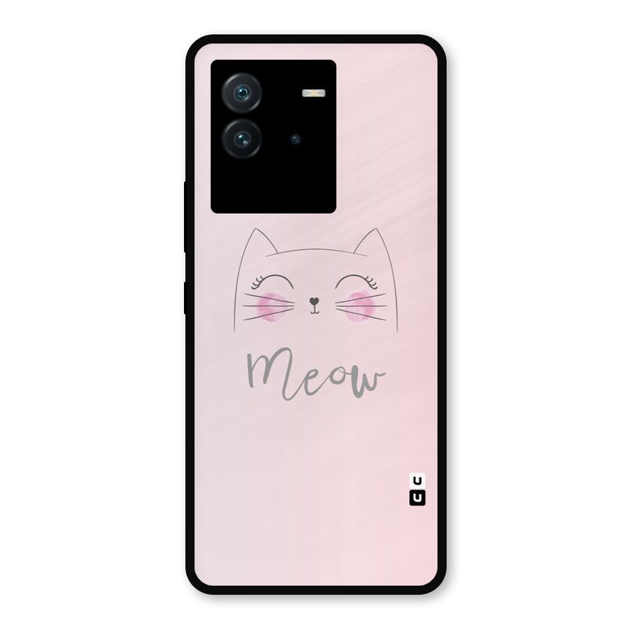 Meow Pink Metal Back Case for iQOO Neo 6 5G