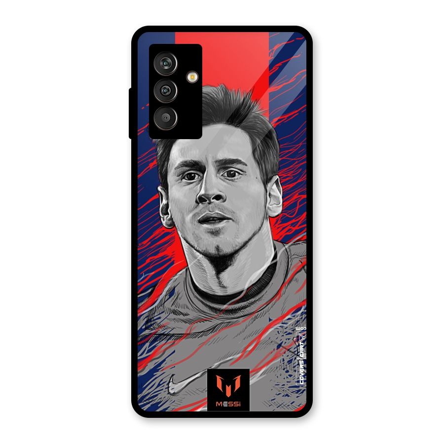 Messi For FCB Glass Back Case for Galaxy M13
