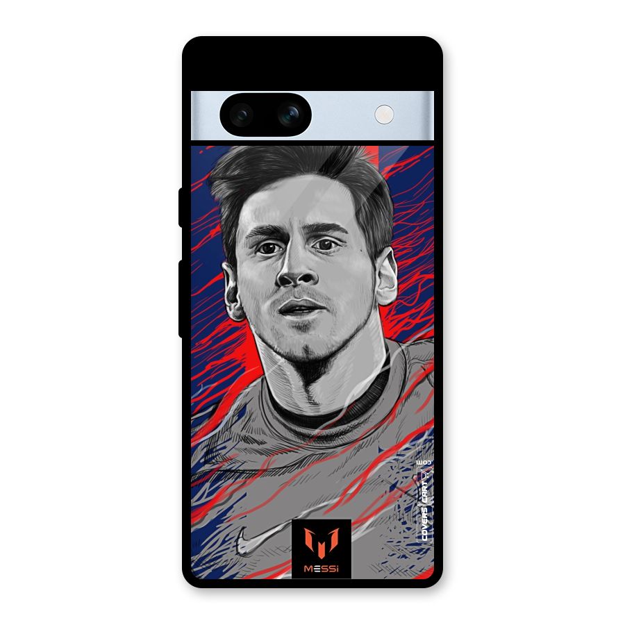 Messi For FCB Glass Back Case for Google Pixel 7a