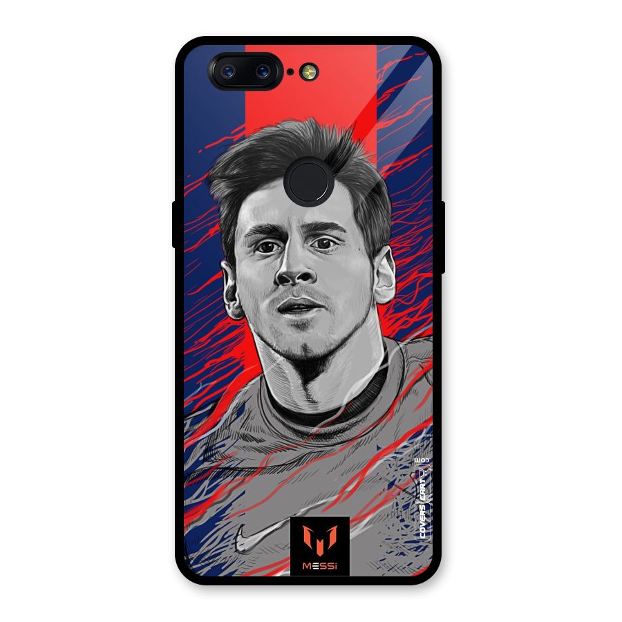 Messi For FCB Glass Back Case for OnePlus 5T