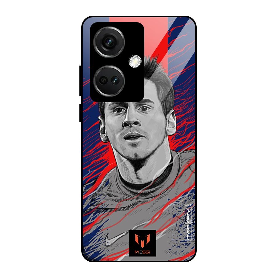 Messi For FCB Glass Back Case for OnePlus Nord CE 3 5G