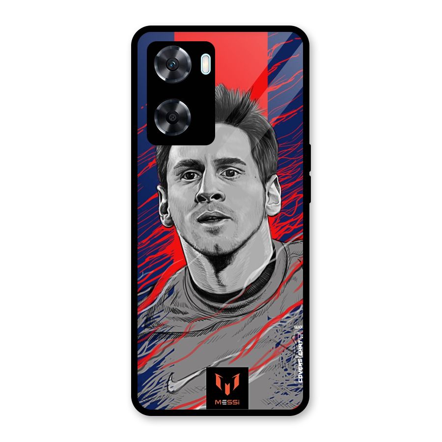Messi For FCB Glass Back Case for Oppo A77s