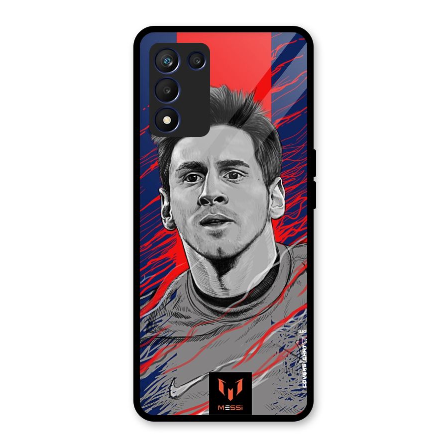 Messi For FCB Glass Back Case for Realme 9 5G Speed