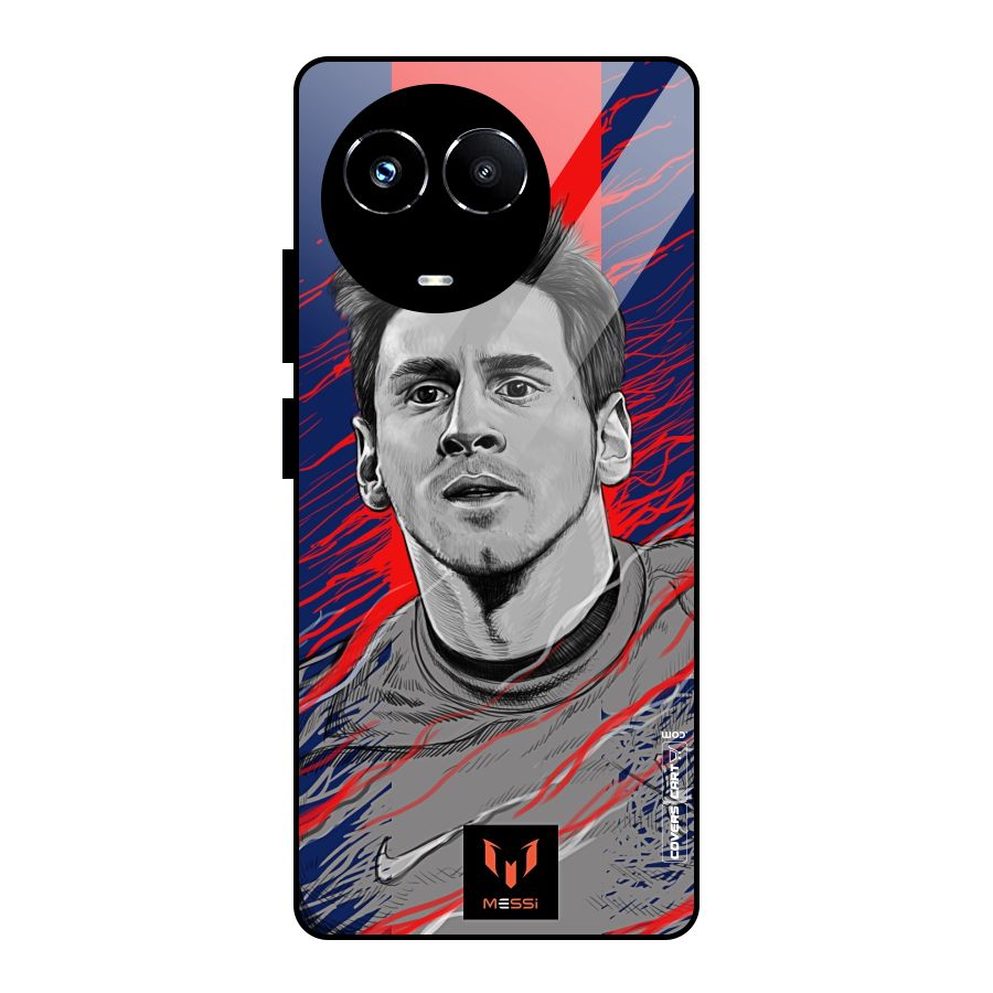 Messi For FCB Glass Back Case for Realme Narzo 60X
