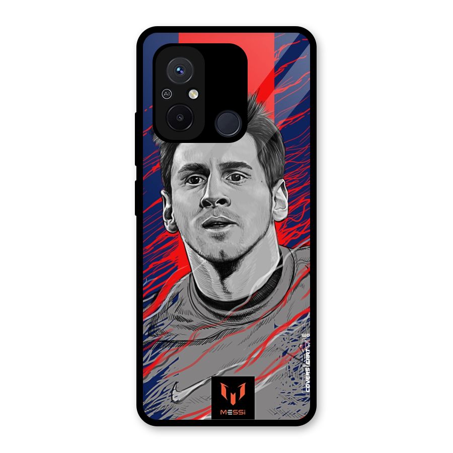 Messi For FCB Glass Back Case for Redmi 12C
