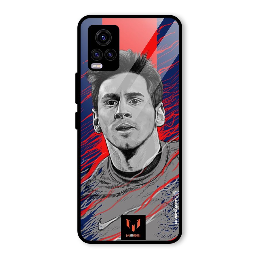 Messi For FCB Glass Back Case for Vivo V20 2021
