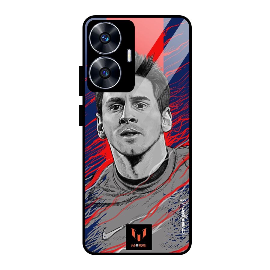 Messi For FCB Glass Back Case for realme C55