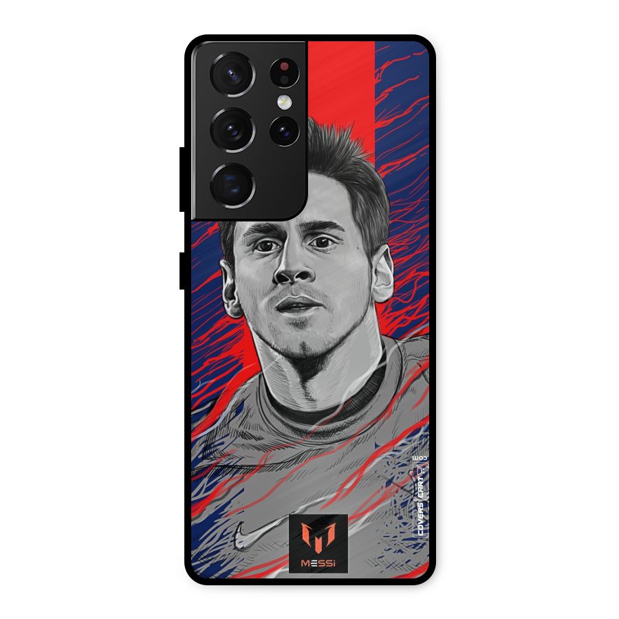 Messi For FCB Metal Back Case for Galaxy S21 Ultra 5G