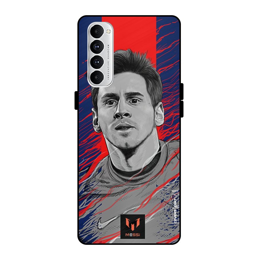Messi For FCB Metal Back Case for Oppo Reno4 Pro