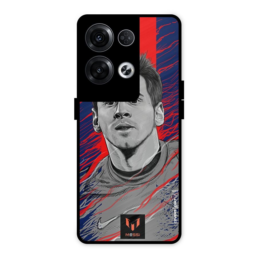 Messi For FCB Metal Back Case for Oppo Reno8 Pro 5G