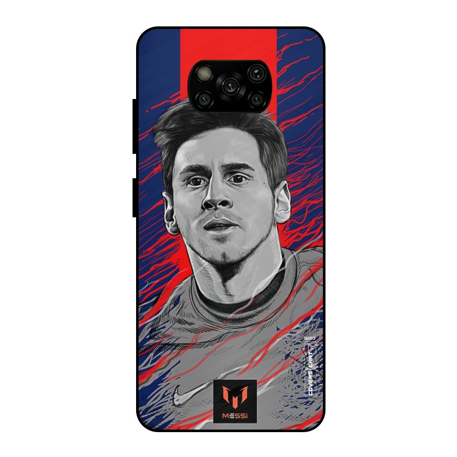 Messi For FCB Metal Back Case for Poco X3
