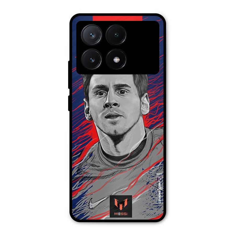 Messi For FCB Metal Back Case for Poco X6 Pro