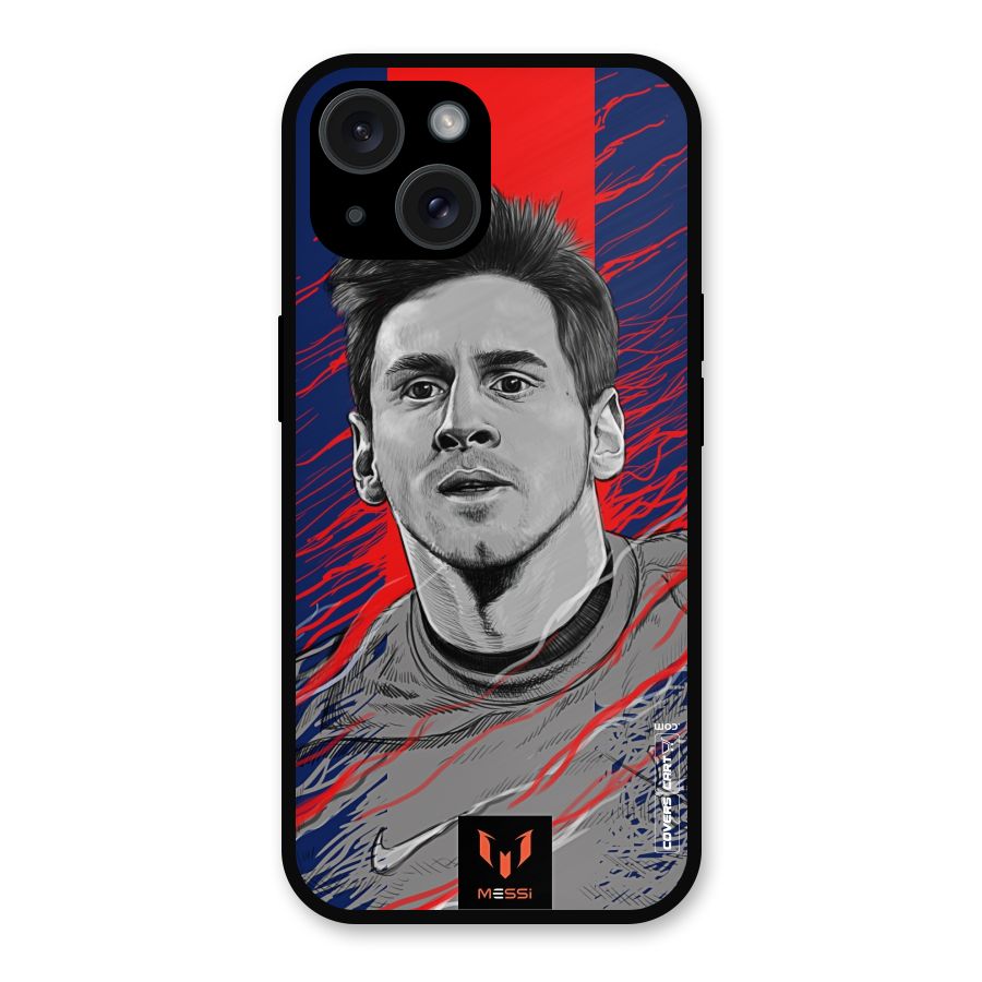 Messi For FCB Metal Back Case for iPhone 15