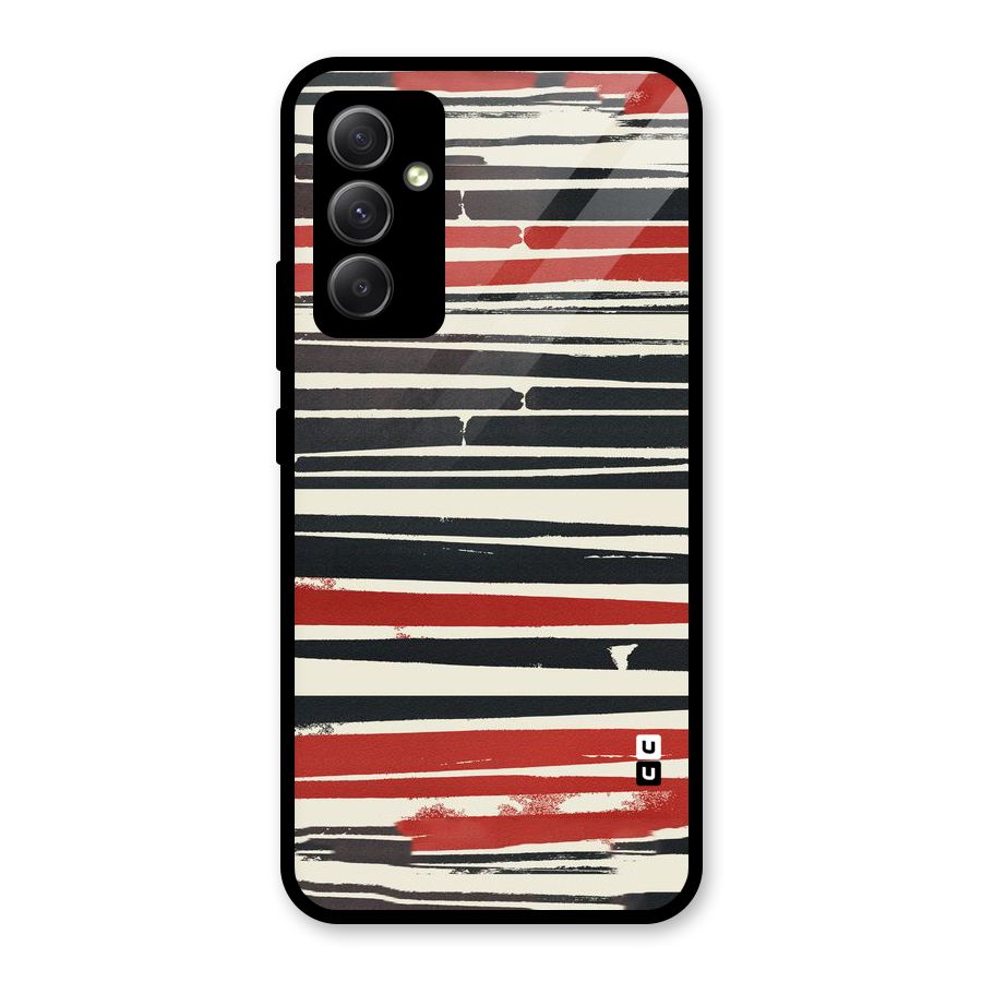 Messy Vintage Stripes Glass Back Case for Galaxy A34