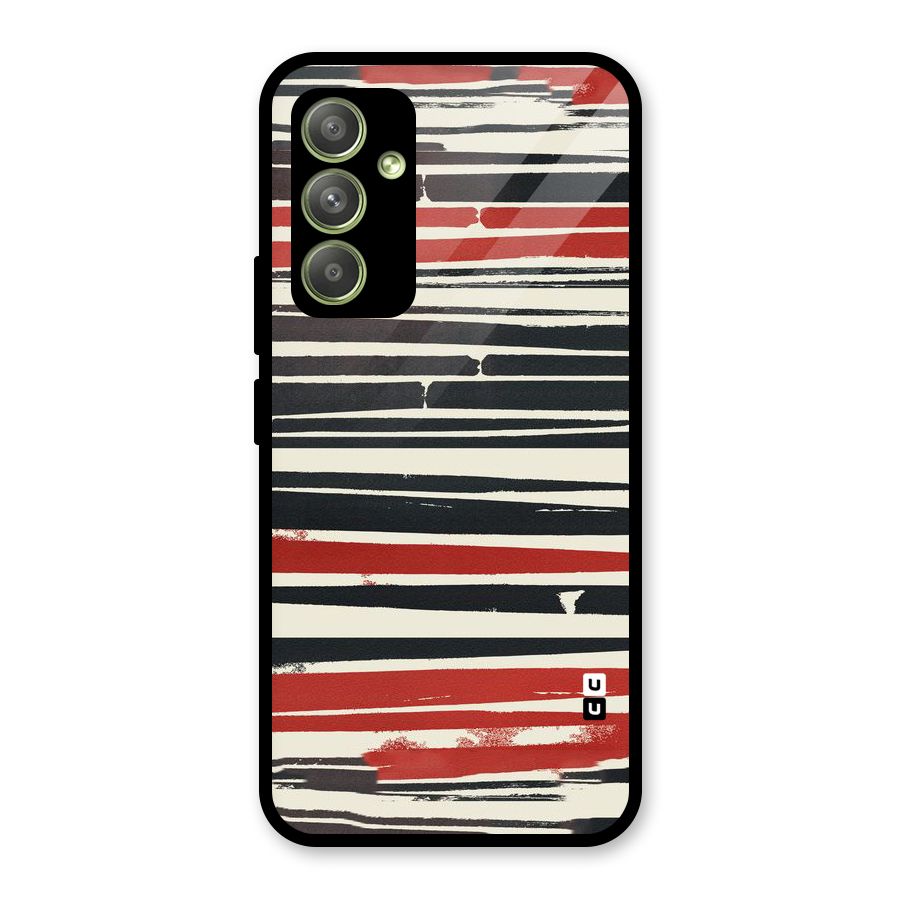 Messy Vintage Stripes Glass Back Case for Galaxy A54