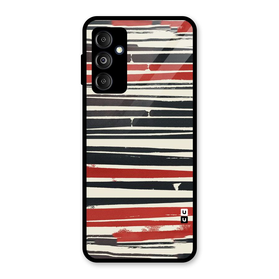 Messy Vintage Stripes Glass Back Case for Galaxy M14 5G