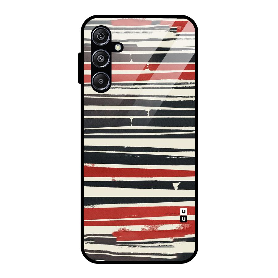 Messy Vintage Stripes Glass Back Case for Galaxy M34 5G