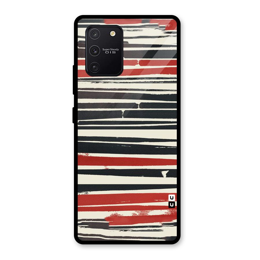 Messy Vintage Stripes Glass Back Case for Galaxy S10 Lite