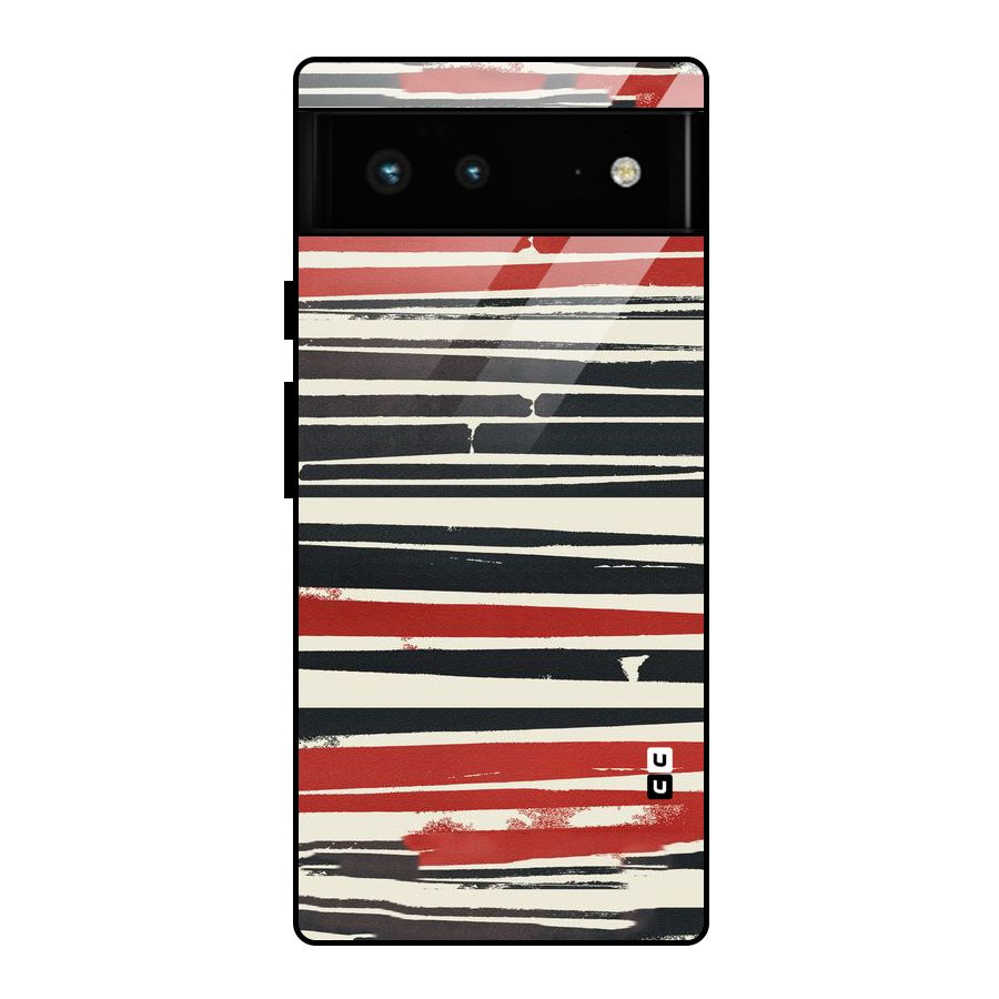 Messy Vintage Stripes Glass Back Case for Google Pixel 6